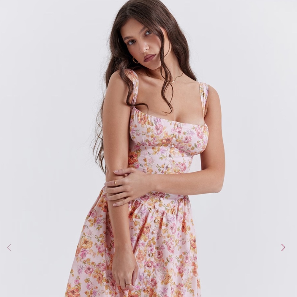 House of CB Floral Pink Maxi Dress